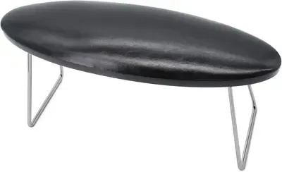 Manicure Leather Arm Rest - Oval - Black