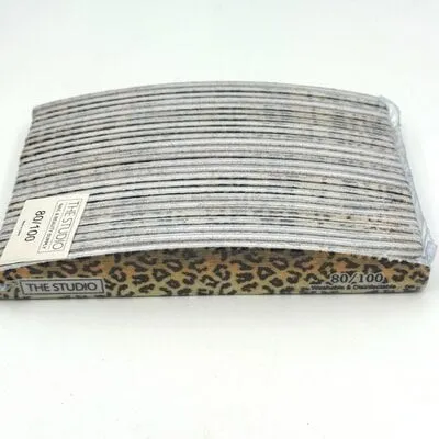 Files - Oval - 80/100 - Brown/Yellow - Leopard - 25 Count