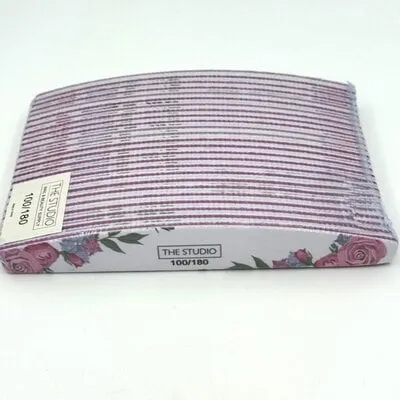 Files - Oval - 100/180 - Zebra/ Pink - Rose - 25 Count