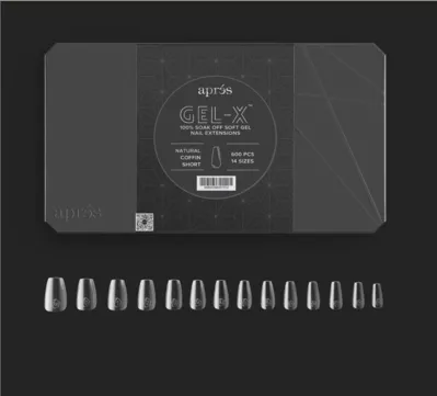 Tip Box 2.0 Gel X - Clear - Natural Coffin - Short