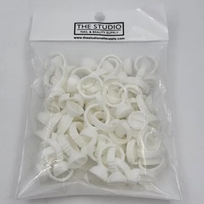 Lash Glue Rings - White - 50 ct