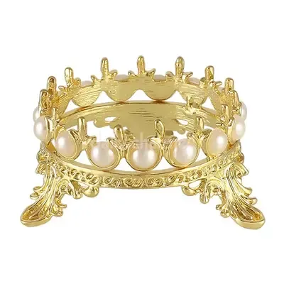Crown Holder - Pearls - Gold