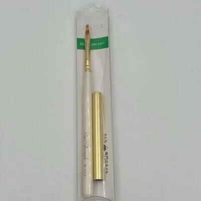 Nail Art Brush - White/Gold - B-112