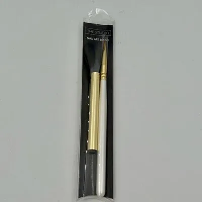 Nail Art Brush - White/Gold - B-108