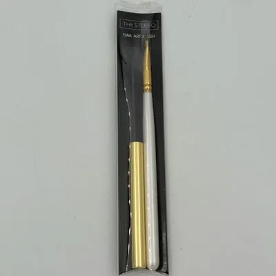 Nail Art Brush - White/Gold - B-107