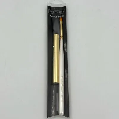Nail Art Brush - White/Gold - B-106