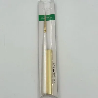Nail Art Brush - White/Gold - B-103