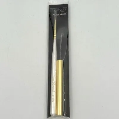 Nail Art Brush - White/Gold - B-102