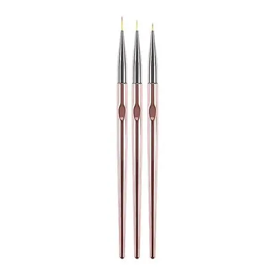 Liner Brush - 3 PC - Rose Gold/ Silver