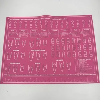 Silicone Nail Training Mat - Pink