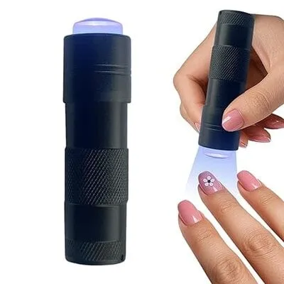 LED Flash Cure Flashlight with Silicon Stamper - Black