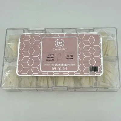 Nail Tip Box - Coffin Natural - Regular