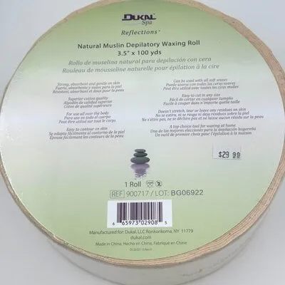 Natural Muslin Wax Roll - 3.5"x 100 yds - 900717