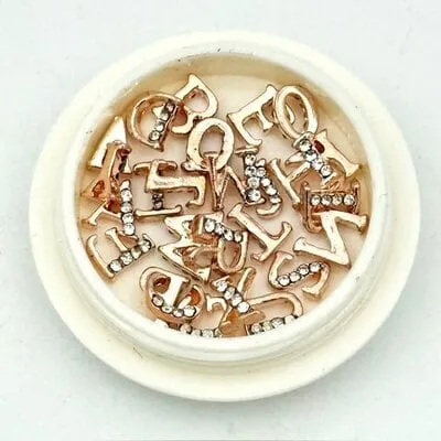 Letter Charms In Jar - Rose Gold