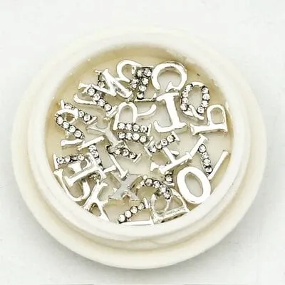 Letter Charms In Jar - Silver