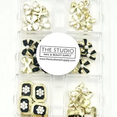 Art Pack #600 - Black and White Bow Charms