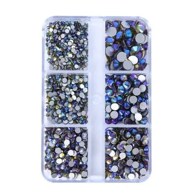 Art Pack #583 - Assorted Dark Blue Rhinestone - 6 pcs