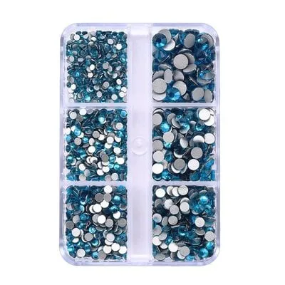 Art Pack #581 - Assorted Turquoise Rhinestone - 6 pcs