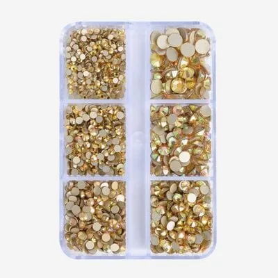 Art Pack #386 - Assorted Gold Rhinestone - 6 pcs