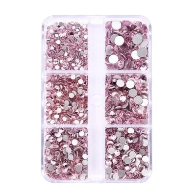 Art Pack #387 - Assorted Pink Rhinestone - 6 pcs
