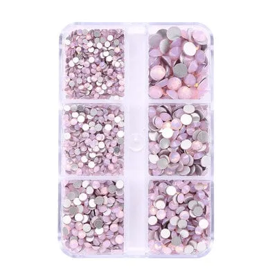 Art Pack #585 - Assorted Iridescent Pink Rhinestone - 6 pcs