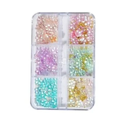 Art Pack #372 - Assorted Pastel Rhinestone - 6 pcs