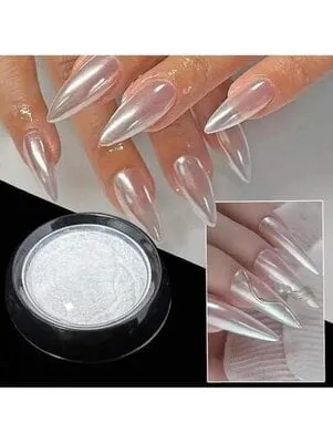 Chrome Nail Art Powder - White Pearl
