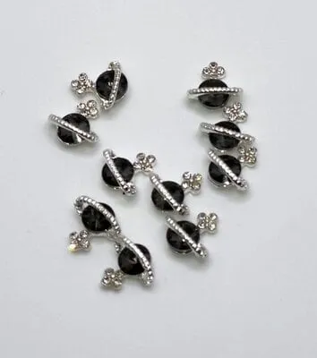 Art Pack #479 - Planet Charms - Black - 10 pc