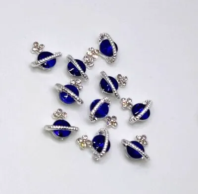 Art Pack #484 - Planet Charms - Blue - 10pc