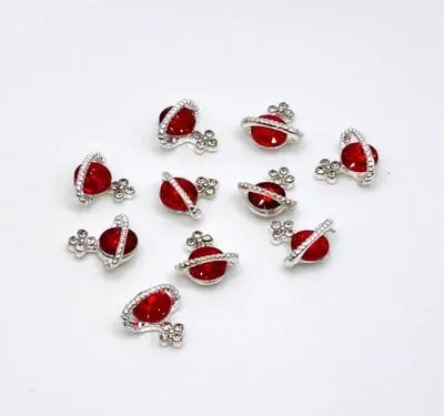 Art Pack #480 - Planet Charms - Red - 10 pc