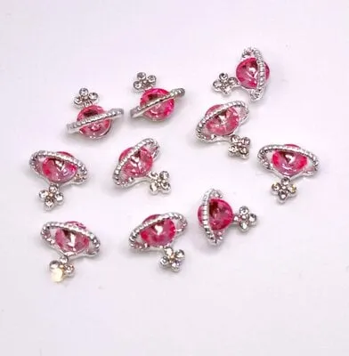 Art Pack #485 - Planet Charms - Dark Pink - 10 pc