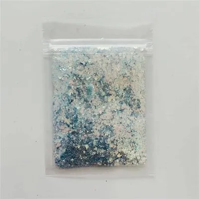 Nail Ornament Glitter - Silver Iridescent