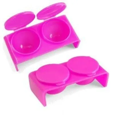 Plastic Double Dappen Dish - Pink - 1 ct