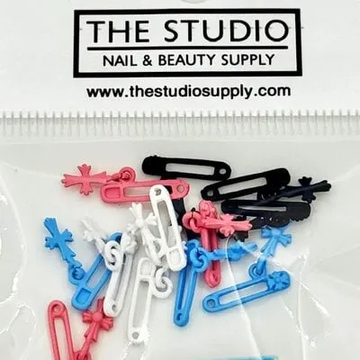 Art Pack #572 - Assorted Safety Pin Charms - W, B, P, B
