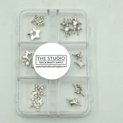 Art Pack #568 - Assorted Silver Star Charms