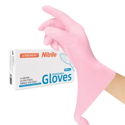 Anboson - Nitrile Gloves - Pink - Medium