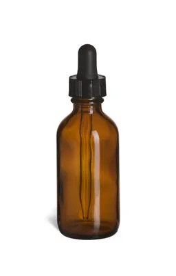 Glass Dropper Bottle - Amber Brown - 2 oz