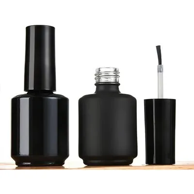 Empty Nail Polish Bottle - Matte Black - 0.5 fl oz