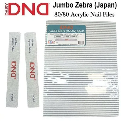 Nail Files - Rectangle - 80/80 - Jumbo Zebra - Japan - 50 count