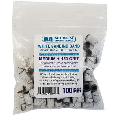 Milken - White Sanding Bands - 100 count - Medium - 150 Grit