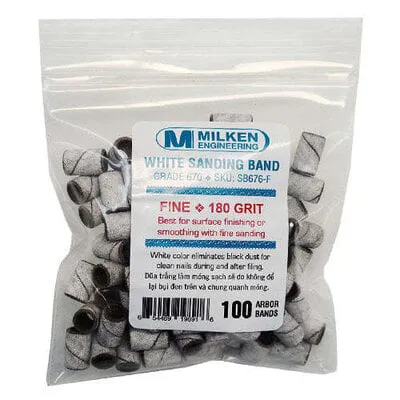 Milken - White Sanding Bands - 100 count - Fine - 180 Grit