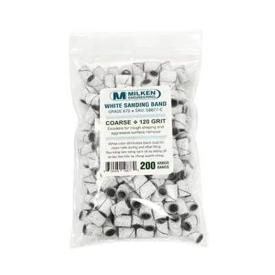 Milken - White Sanding Bands - 200 count - Coarse - 120 Grit