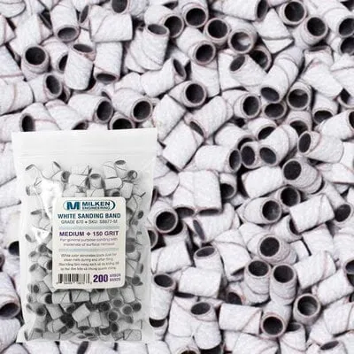 Milken - White Sanding Bands - 200 count - Medium - 150 Grit
