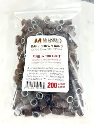 Milken - Dark Brown Sanding Bands - 200 count - Fine - 180 Grit