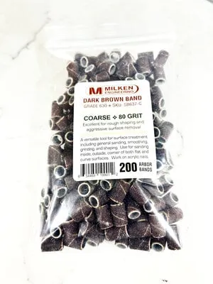Milken - Dark Brown Sanding Bands - 200 count - 80 - Coarse