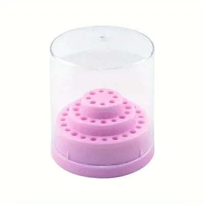 Carbide Nail Drill Bit Holder - 48 Holes - Small - Pink